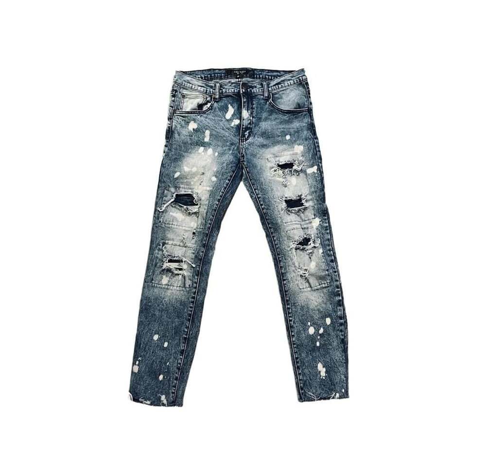 Reason Brand Mulberry Moto Distressed Paint Splatter Jeans Size 34